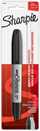 Sharpie Super Twin Tip Permanent Marker, Fine and Chisel, Black, 1 Count (36401PP)