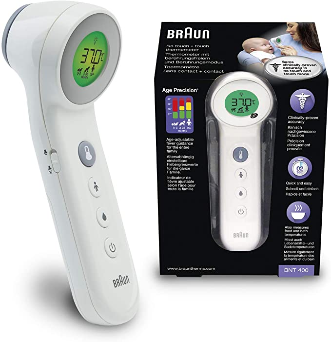 Braun No Touch   Touch Thermometer with Age Precision BNT400WE