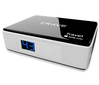 Portable Charger - Crave Travel 5200mah Ultra-compact Ultra-High Density External Batter Charger Power Bank for Apple iPod iPhone 4 4s iPhone 5 5S iPhone 6 6Plus iPad Air iPad Air2 iPad Mini iPad Mini 2 iPad Mini 3 Samsung Galaxy S SII S3 S4 S5 Galaxy Note Galaxy S6 Edge Nexus Smartphones HTC One Motorola Droid GoPro