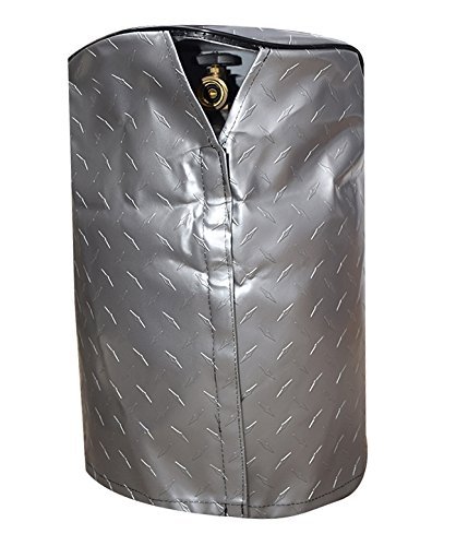 ADCO 2711 Silver Single 20 Diamond Plated Steel Vinyl Propane Tank Cover