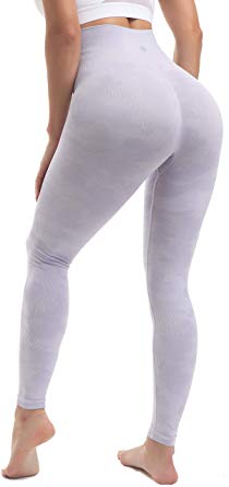 RUNNING GIRL Camo Leggings Gym Scrunch Butt Seamless High Waisted Tummy Control Stretch Workout Yoga Pants for Women