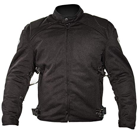 Xelement CF2157 Men's Black Mesh Motorcycle Jacket with Level-3 Advanced Armor - Medium