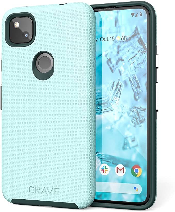 Crave Pixel 4a Case, Dual Guard Protection Series Case for Google Pixel 4a - Aqua