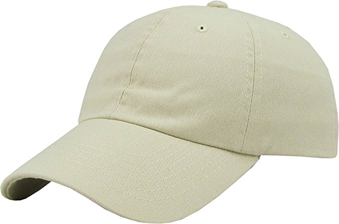 Classic Cotton Dad Hat Adjustable Plain Cap. Polo Style Low Profile (Unconstructed)