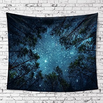 iLeadon Tapestry Forest 3D Printing Wall Hanging – Polyester Fabric Wall Decor for bedroom (60” x 80”, Blue Forest)
