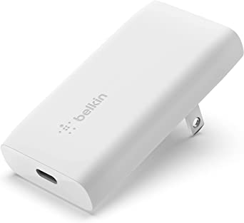 Belkin USB C GaN Wall Charger 30W PD, Fast Charger USB-C Power Delivery for iPhone 13, 13 Pro, 13 Pro Max, Mini, 12, 12 Pro, 12 Pro Max, Galaxy S22, S21, Plus, Ultra, Fold, iPad Pro, MacBook and More