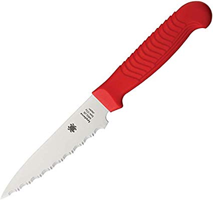 Spyderco Kitchen Paring Knife 4.5" Handles Serrated