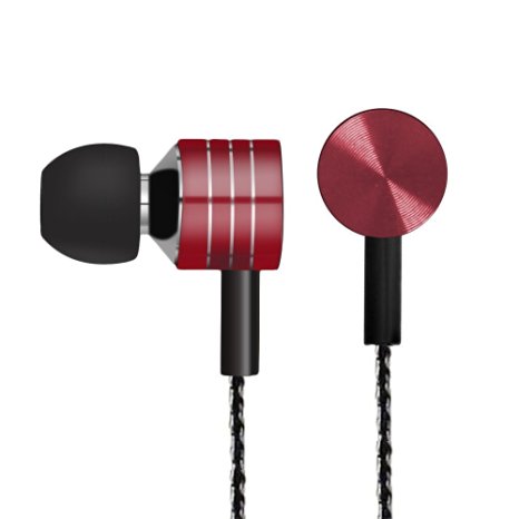 Max Caser® In-Ear Earphones Stereo Earbuds Headphone with Microphone and Volume Control (Red)