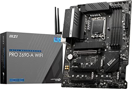 MSI PRO Z690-A WIFI Motherboard ATX - Intel Core 12th Gen Processors Ready, LGA 1700 - 14 Duet Rail 55A VRM, Memory Boost (DDR5-6400MHz/OC), 1x PCIe 5.0 x16, 3x M.2 Gen4 x4, HDMI, 2.5G LAN, Wi-Fi 6E