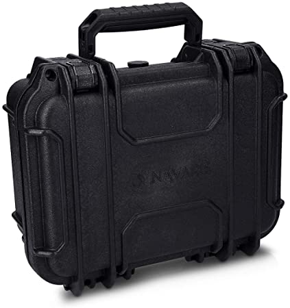 Navaris Protective Outdoor Camera Case - Hard Case with Customisable Foam Inserts - Water and Dust Equipment Protection - Size S (Black)