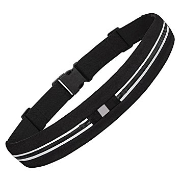 ONSON Running Belt,Outdoor Sweatproof Reflective Waist Pack Belt,Fitness Workout Belt for Trail Running or Hiking,Dual Pouch Bag for iPhone 7/7 Plus,6S/6S Plus,5/5S/SE,S7/S7 Edge