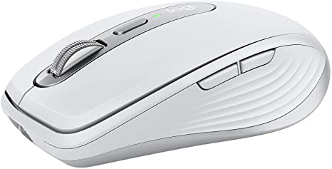 Logitech MX Anywhere 3 Compact Performance Mouse – Wireless, Magnetic Scrolling, Ergonomic, 4000DPI Sensor, Custom Buttons, USB-C, Bluetooth, Apple Mac, iPad, Windows PC, Linux, Chrome - PALE GREY