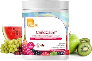 Zahler ChildCalm, Kosher Fruit Punch Chewable Magnesium for Kids - Natural Calm, Mood Support, and Relaxation - Calming Kids Magnesium Supplement Childrens Magnesium, 60 Tablets