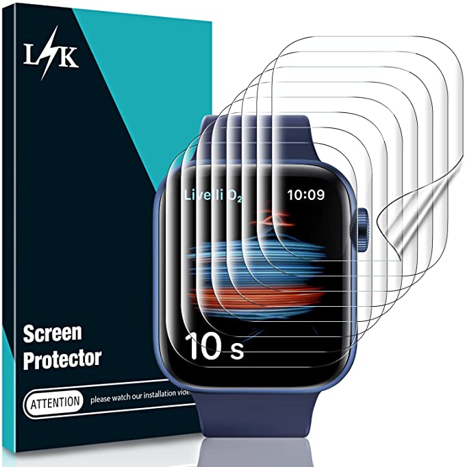 LϟK [8 Pack] Screen Protector Compatible with Apple Watch Series 7 41mm - [Max Coverage] [Self Healing] Bubble-Free Anti Scratch Flexible TPU Film for iWatch 41mm