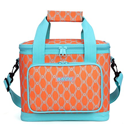 MIER 16 Can Large Insulated Lunch Bag for Women, Soft Leakproof Liner, Orange