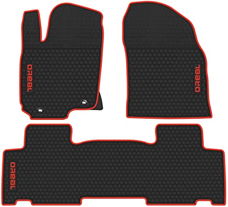 biosp Car Floor Mats Heavy Duty Mat for Toyota RAV4 2014 2015 2016 2017 2018 Front And Rear Seat Rubber Floor Liners Liner Black Red Vehicle Carpet - All Weather Guard Odorless