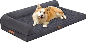 Small Dog Bed Washable, Orthopedic Dog Bed Couch with Waterproof and Removable Cover, Fluffy Dog Bed for Crate Sofa with Nonskid Bottom, Pet Bed for Dogs Up to 35lbs, 30" L x 20" W x 7" Th