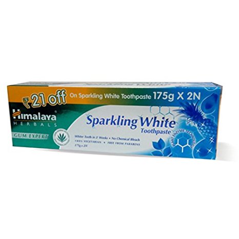 Himalaya Herbals Sparkling White Toothpaste - 175g (Pack of 2) with Value Pack Rs. 21 Off