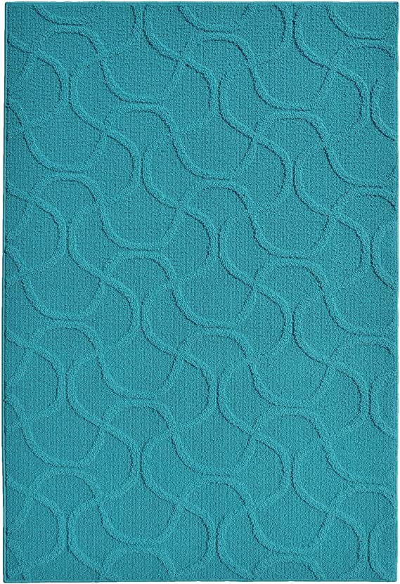 Garland Rug Drizzle Area Rug, 45 in. x 66 in. in, Teal