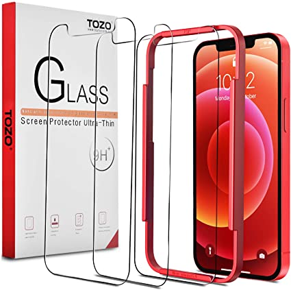 TOZO Compatible for iPhone 12 Mini Screen Protector 3 Pack Premium Tempered Glass 0.26mm 9H Hardness 2.5D Film Super Easy 5.4 inch