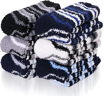 Fuzzy Socks for Women & Men Fluffy Slipper Cozy Warm Winter Sleep Thick Cabin Soft Stocking Stuffers Christmas Gift Socks