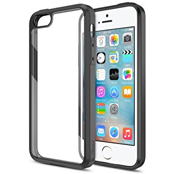 iPhone SE Case, Trianium [Clear Cushion] iPhone 5S Case Protective Clear TPU Bumper For iPhone SE & iPhone 5S 5 [Scratch Resistant] Seamless integrated Shock-Absorbing Cover Hard Back Panel- Jet Black