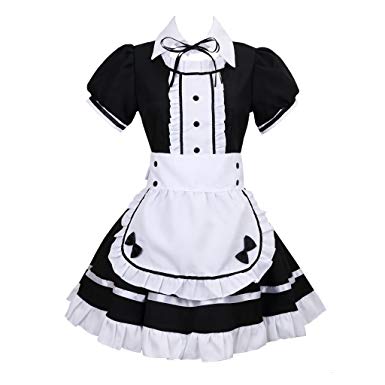 Colorful House Women's Cosplay French Apron Maid Fancy Dress Costume