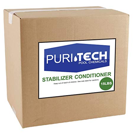 15 lbs PuriTech Stabilizer Conditioner Cyanuric Acid UV Protection for Swimming Pools and Spas