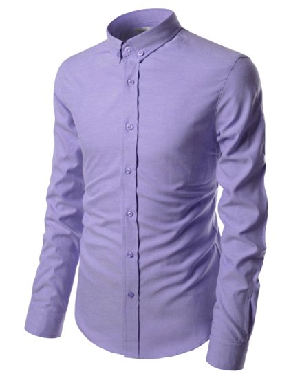 Nearkin Long Sleeve Pin Point Solid Oxford Cotton Button Down Dress Shirts