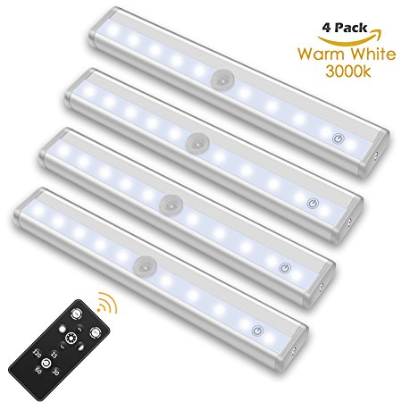 SZOKLED Remote Control LED Lights Bar, Wireless Portable LED Under Cabinet Lighting, Dimmable Closet Light Stair Night Lights Battery Operated, Stick on Anywhere Safe Light for Hallway Kitchen Bedroom