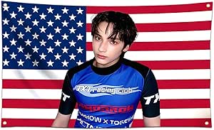 TXT HUENING KAI American Flag 3x5FT Kpop Funny Flag for Room Merch Bedroom College Living Room Wall Decor Moa K-pop Fan Gifts