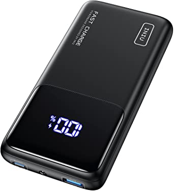 INIU Portable Charger, 45W PD QC Fast Charging USB C LED Display Power Bank, 15000mAh External Phone Battery Pack with Phone Holder for iPhone 13 12 11 Pro X 8 Samsung S21 S20 iPad AirPods Tablets