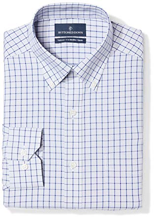 Buttoned Down Men's Tailored Fit Check Non-Iron Dress Shirt