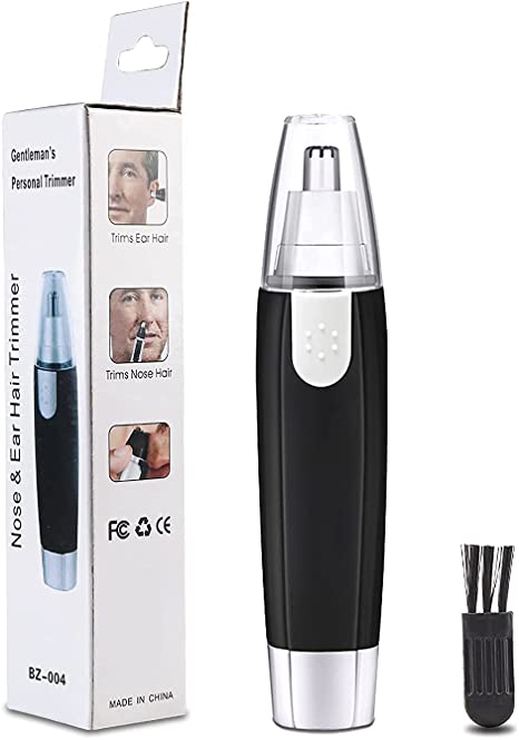 Ear and Nose Hair Trimmer Clipper - Painless Eyebrow Facial Hair Trimmer for Men Women, Battery-Operated and Waterproof Cutter Easy Cleaning(Black)