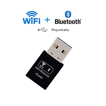 USB 600M WiFi Bluetooth Adapter, Puly and Play Dual Band WiFi Dongle Network Adapter(Driver Free) for Desktop/Laptop/PC with Internal Antenna