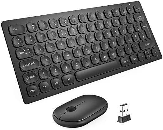 Mini Wireless Keyboard and Mouse Set, TedGem 2.4G Mini Wireless Keyboard and Mouse Combo, Slim Wireless Keyboard and Mouse Set, Portable Small Keyboard Ideal for Travel and Outdoor Office, for PC/Mac