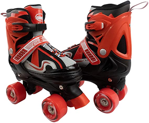 ELIITI Kids Quad Roller Skates for Girls Boys Adjustable Size 10J to 6