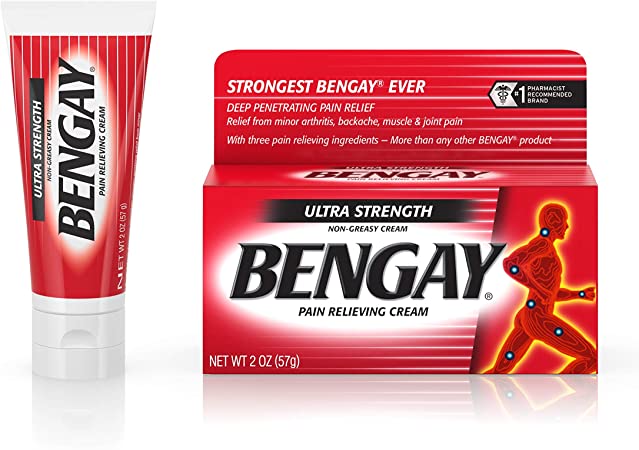 Ultra Strength Bengay Pain Relief Cream, Topical Analgesic for Arthritis, Muscle, Joint & Back, 2 oz