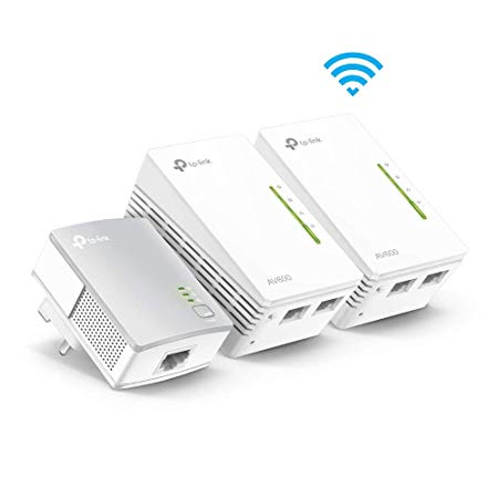 TP-Link TL-WPA4220T KIT 2-Port Powerline Adapter WiFi Starter Kit, Range Extender, Broadband/WiFi Extender, WiFi Booster/Hotspot, No Configuration Required, UK Plug