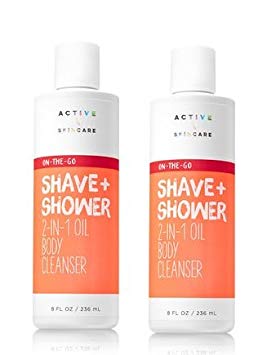 Bath and Body Works Active Skincare 2 Pack Shave & Shower 2-in1 Oil Body Cleanser 8 Oz.