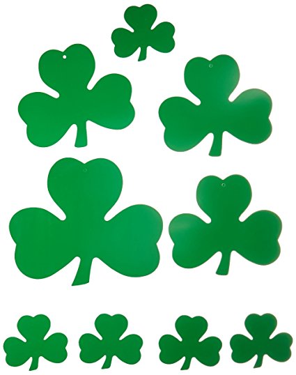 Pkgd Printed Shamrock Cutouts   (9/Pkg)