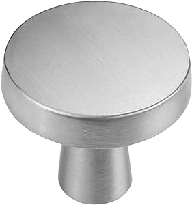 goldenwarm 25 Pack Brushed Nickel Cupboard Door Knobs Dresser Drawer Knobs - Brushed Nickel Drawer Knobs Silver Furniture Hardware Knobs Modern Rounded Knobs Pull Handle Knobs kitchen cabinet hardware