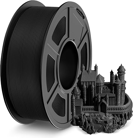 SUNLU PLA 3D Printer Filament, No String PLA Filament 1.75mm, Neatly Wound AntiString PLA 3D Printing Filament, Fast Printing for 3D Printer, Dimensional Accuracy  /- 0.02 mm, 1KG,APLA Black