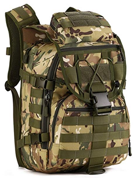 Hanxue Men's Military Tactical Backpacks Assault Pack 40L CP Camo