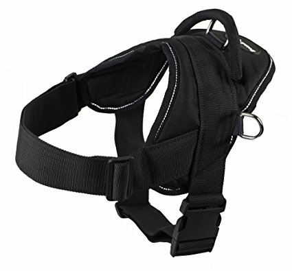 Dean and Tyler DT Dog Harness, Black With Reflective Trim