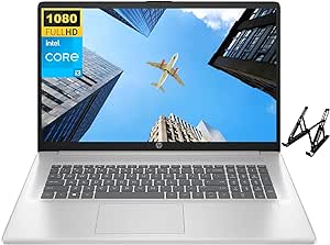 HP Business Laptop, 17.3" FHD Display, Intel Core i3-N305 Processor(8-Core), 16GB RAM, 512GB SSD, Intel UHD Graphics, Fingerprint, Anti-Glare, WiFi 6, Thin & Light, Windows 11 H, with Laptop Stand