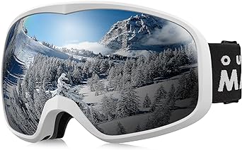 OutdoorMaster Owl Ski Goggles OTG, Snow Snowboard Goggles for Men Women Youth, Anti-Fog, 100% UV Protection