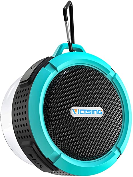 Bluetooth Shower Speaker, VicTsing C6 Waterproof Bluetooth Speaker with 6H Playtime, Loud HD Sound, Portable Outdoor Speaker with Suction Cup & Sturdy Hook for Pool Beach Home Party Travel, Blue