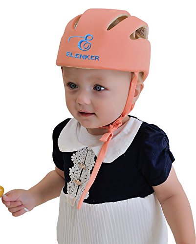 ELENKER Baby Children Infant Adjustable Safety Helmet Headguard Protective Harnesses Cap Orange
