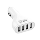 Aukey 48W96A 4 Port USB Car Charger Adapter with AI Power Tech - Retail Packaging - White
